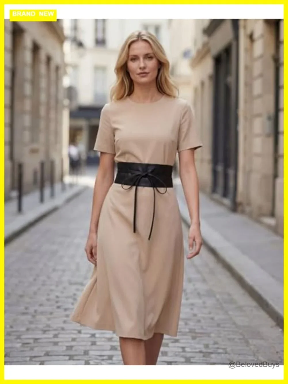 Faux Leather Obi Self Tie Belt - Cinch Waist
